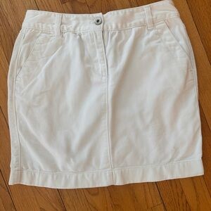 LOFT White Denim Mini Skirt